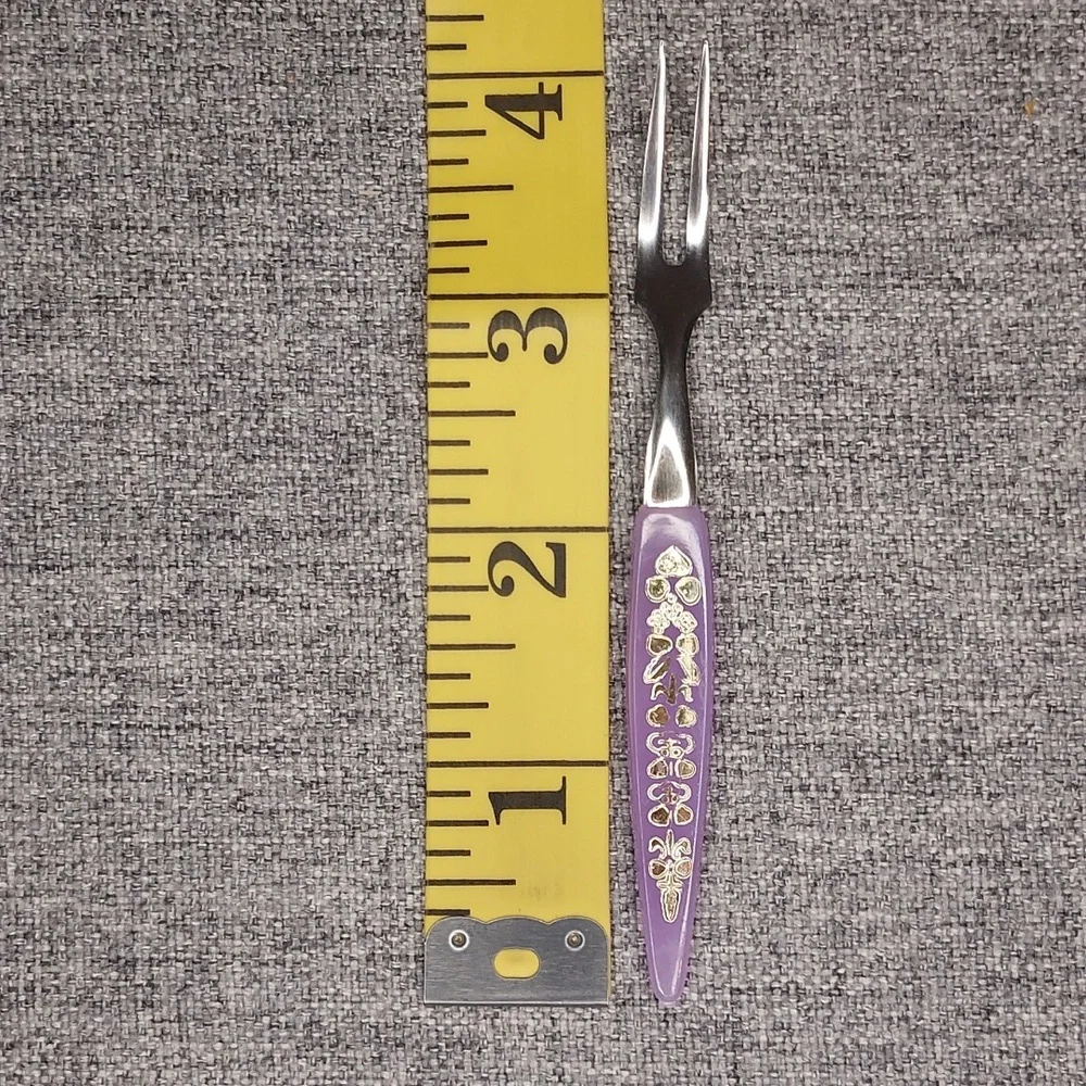 Vintage Stainless Steel Multi-Color Little Forks Set (12)